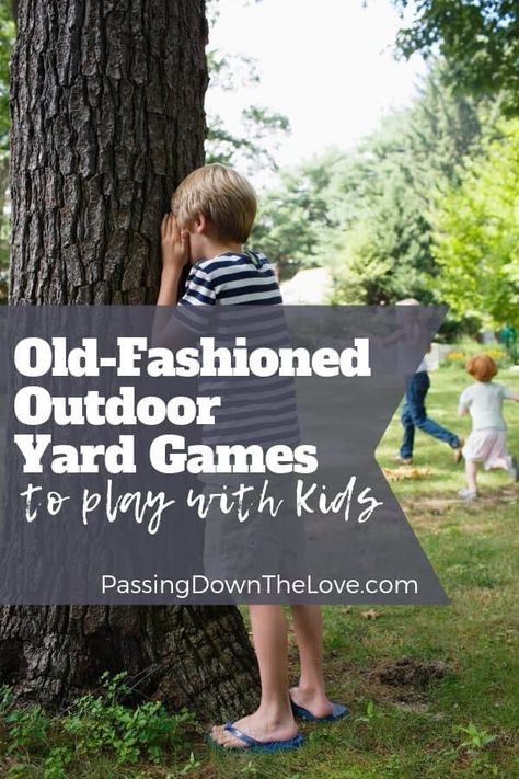 Fun Classic old-time yard games.  Mom said, 'don't come back until the street lights come on'. And we didn't'. We played games like these all day long! Old-time yard games for kids are the best!  #oldfashioned #yardgames #outdoorgames #games #kids Things To Do With Grandkids, Yard Games For Kids, Outdoor Yard Games, Old Fashioned Games, Camp Games, Games To Play With Kids, Outside Games, Street Game, Outdoor Games For Kids