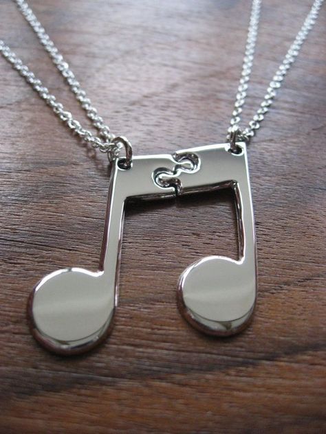 Jewerly Necklace, Music Note Necklace, Love For Her, Best Friend Necklaces, Music Jewelry, Two Best Friends, Friend Necklaces, Matching Jewelry, Ideas Quotes