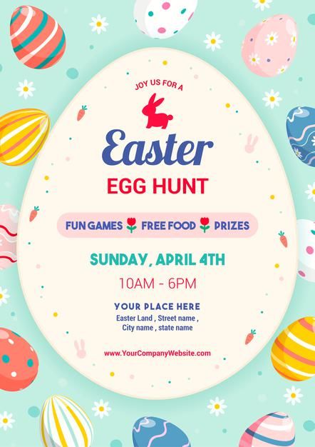 Easter egg hunt poster Premium Vector Easter Event Poster, Easter Poster Design, Volleyball Design, Easter Poster, Happy Easter Greetings, Easter Templates, Party Cartoon, Easter Backgrounds, Easter Event