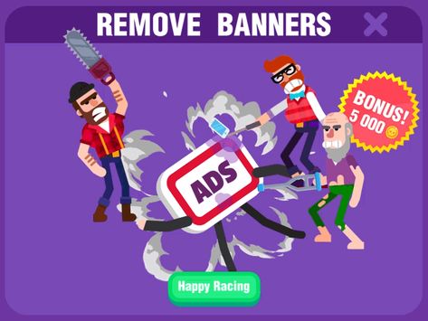 Happy Raicing Remove Banners by Pavel Aksionau on Dribbble Remove Ads, No Ads Icon, Game Banner, Pop Up Ads, Ui Animation, Game Ui Design, Game Dev, Game Icon, Game Ui