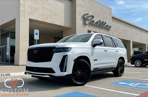 Cadillac Escalade V with gloss black wheels and emblems done by CVD #Cadillac #Escalade #CVD #CustomVehicleDesign #CVDauto #CVD2023 #2023 Black Escalade, Escalade V, Escalade Esv, Black Wheels, Vehicle Design, Cadillac Escalade, Gloss Black, Cadillac, Dream Cars