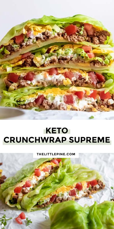 Soft yet crisp, zesty, and cheesy, these addictively tasty low carb Crunchwraps will make you forget all about Taco Bell’s version. Keto Crunchwrap Supreme, Keto Sandwiches, Bariatric Meals, Crunchwrap Supreme, Crunch Wrap, Pine Kitchen, Boiled Egg Diet Plan, Keto Plan, Healthier Recipes