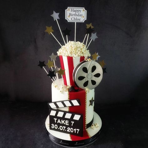 Movie night! #moviecake #birthday #birthdaycake Movie Theater Cake, Movie Theater Birthday, Theatre Cake, Movie Cakes, Theme Cake, Movie Theater, Themed Cakes, Birthday Cakes, Movie Night