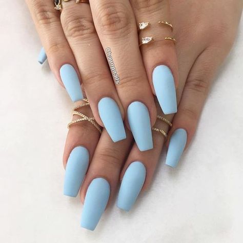 The casket or coffin shaped nail is an edgy spinoff of the classic square nail. This look helps spice up your look while remaining classy at the same time. Blue Acrylic Nails, Her Nails, Coffin Shape Nails, Blue Nail, Ballerina Nails, Coffin Nails Designs, Nail Arts, Nail Shapes, Best Acrylic Nails