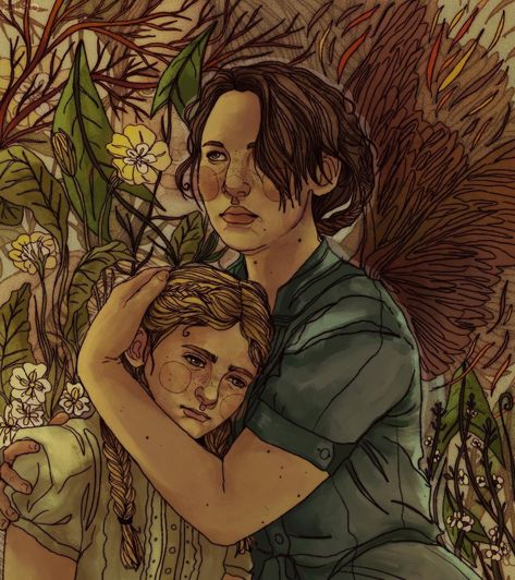 Katniss And Prim Fanart, Thg Fan Art, Prim And Katniss, Hunger Games Art, Ya Dystopian Books, Hunger Games Fan Art, Hunger Games Movies, I Volunteer As Tribute, Hunger Games Fandom