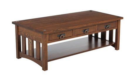 25" x 50" Craftsman Coffee Table CRW-2550 Amish Furniture Living Room, Wooden Center Table Design, Center Table Design, Wooden Center Table, Wood Center Table, Craftsman Living Rooms, Craftsman Style Furniture, Craftsman Living Room, Living Room Coffee Tables