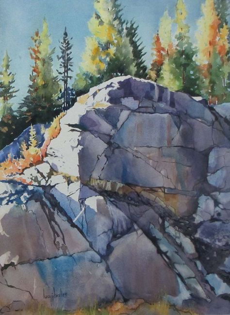 Watercolour Rocks, Watercolor Rocks, Drawing Rocks, Ideas For Drawing, Fall Scenery, French Landscape, Century Painting, Scenery Paintings, Watercolour Inspiration