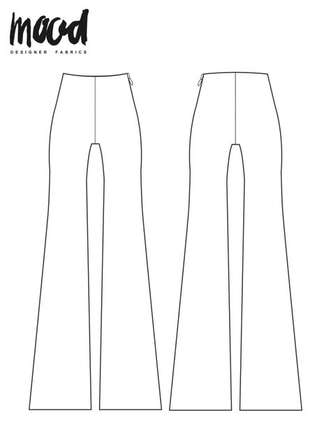 Jamesia Pants Redux - Free Sewing Pattern - Mood Sewciety Flare Pants Pattern, Mood Patterns, Pants Pattern Free, Free Printable Sewing Patterns, Mood Sewciety, Sewing Patterns Free Women, Dress Sewing Patterns Free, Plus Size Sewing Patterns, Beginner Sewing Patterns