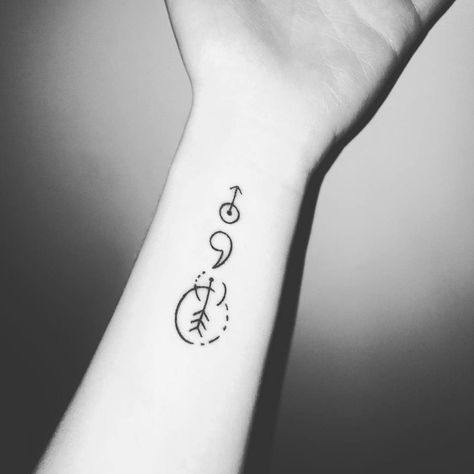 Tattoos Semicolon, Tattoo Ideas Drawings, Semicolon Tattoo Ideas, Small Tattoos With Meaning Quotes, Colon Tattoo, Pretty Flower Tattoos, Semi Colon, Health Tattoo, Aesthetic Tattoos