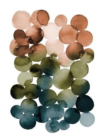 size: 12x9in Art Print: Watercolor Circles-Earthy by Lisa Nohren :