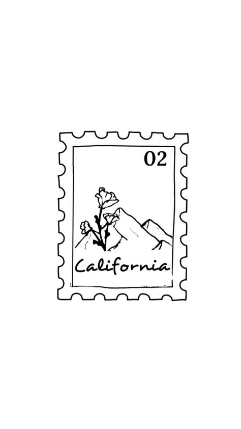 Cute California Tattoos, California Pressed Penny Tattoo, Tattoos For California, Dainty California Tattoo, California Postage Stamp Tattoo, Simple California Tattoo, Bay Area Tattoos Ideas, California Themed Tattoos, Small California Tattoo