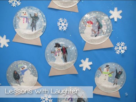 Lessons with Laughter: Snow Globes! Kids Snow Globe Craft, Snow Globe For Kids, Snow Globe Crafts, Globe Crafts, Globe Art, Winter Preschool, Christmas Classroom, Classroom Crafts, Writing Lessons