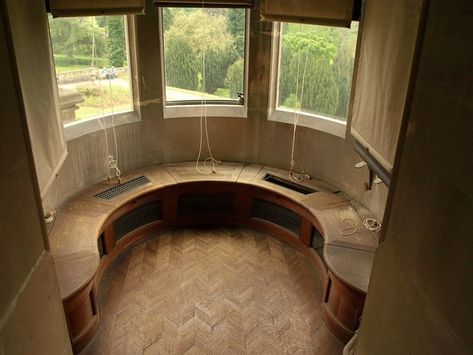 Turret room, Tyntesfield House by Derek Harper, via Geograph Turret Room Ideas, Turret Bedroom, Hexagon Room, Turret Interior, Curved Settee, Tyntesfield House, Build Bench, Corner Window Seat, Turret Design