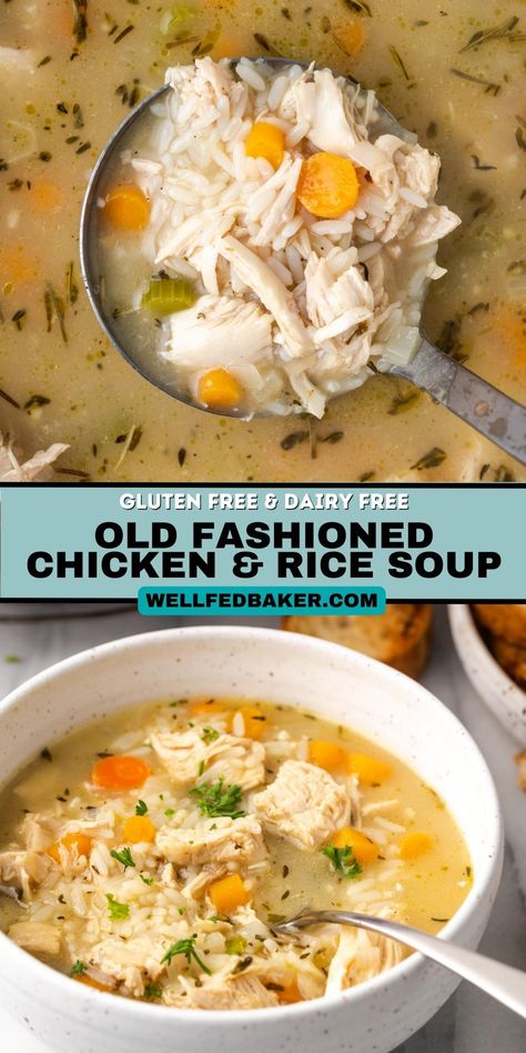 Easy Soup Recipes Non Dairy, Gluten And Dairy Free Soups And Stews, Dairy Free Soups And Stews, Non Dairy Soup Recipes, Gluten Free Chicken And Rice, Dairy Free Soups, Gluten Free Stew, Old Fashioned Chicken And Rice, Soup Recipes Gluten Free