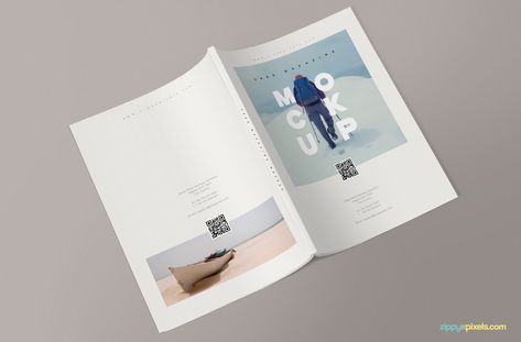 Use smart objects to customize the front cover, back cover and binding. #free #freebie #mockup #psd #photoshop #magazine #cover #USletter #page Magazine Back Cover, Magazine Mockup Free, Opened Book, Magazine Cover Page, Magazine Cover Template, Back Cover Design, Mockup Template Free, Cover Magazine, Magazine Mockup