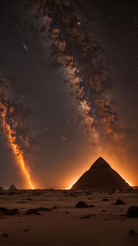 Egypt Wallpaper, Egypt Concept Art, Milky Way Photography, Pyramids Egypt, Dreamy Artwork, Adventure Aesthetic, Landscape Photography Nature, Cloudy Sky, Beautiful Locations Nature