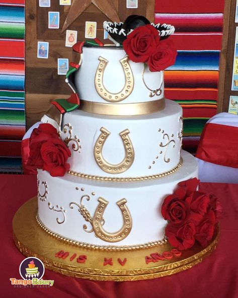 Quinceanera Cakes Western, Mexican Cakes For 15, Charro Style Quinceanera, Mexican Charro Quinceanera Theme, Ranchero Centerpiece, Charro Theme Cake, Rancho Theme Quinceanera, Ranchero Quinceanera Ideas, Vaquera Cake