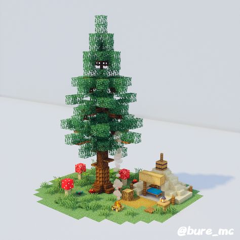 Minecraft Outdoor Ideas, Casas Mine, Simple Minecraft Builds, Minecraft Christmas Tree, Decorations Drawing, Minecraft Castle Designs, Minecraft Tree, Minecraft C, Minecraft Create