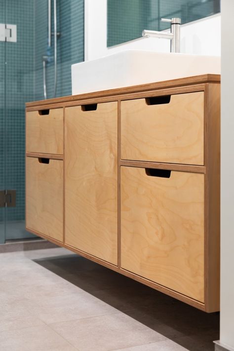 Large plywood vanity with lots of storage — MAKE Furniture | Plywood Kitchens Vanity With Lots Of Storage, Plywood Vanity, Minimalist Wood Furniture, Ensuite Vanity, Plywood Storage, Plywood Design, Plywood Projects, Plywood Kitchen, Make Furniture