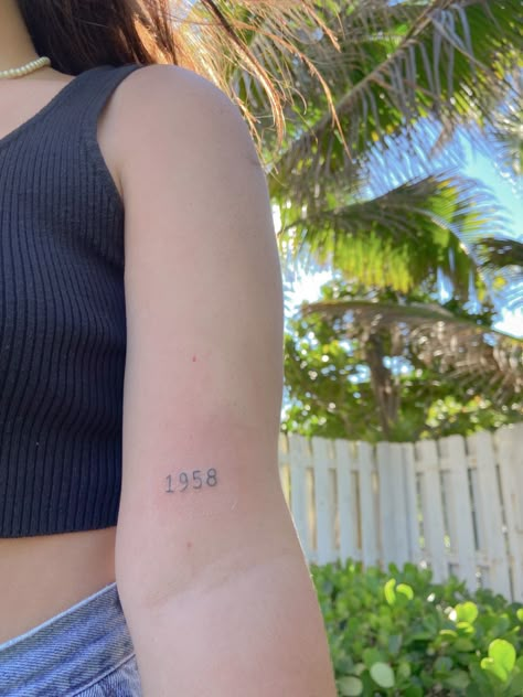 1950 Tattoo, Year Tattoo Number, Birth Year Tattoo, Tattoo Vision Board, Birthday 2023, Weird Tattoos, Birth Year, My Year, Tattoo Inspo