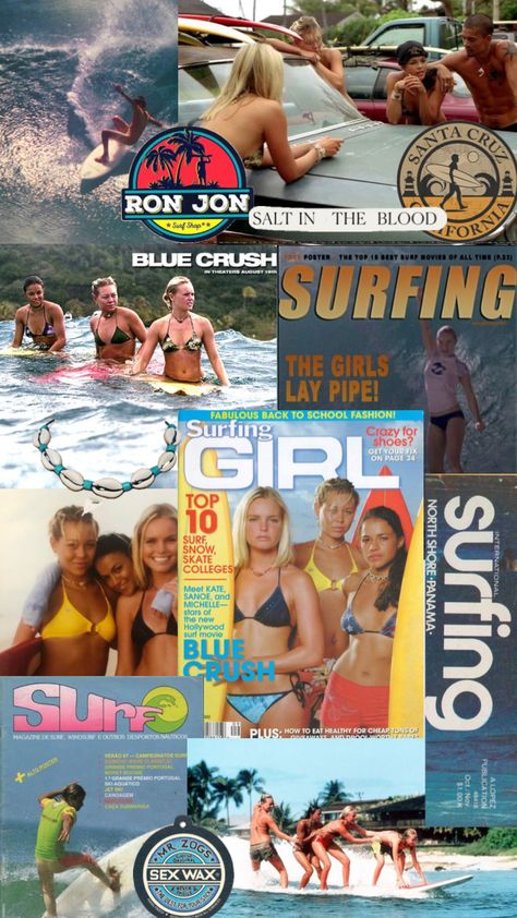 Surfer Board, Surf Crush Aesthetic, Y2k Surfer Aesthetic, 2000s Surfer Aesthetic, 2000 Surfer Aesthetic, 80s Beach Aesthetic, 2000s Ocean Aesthetic, Blue Crush Aesthetic, Y2k Beach Aesthetic Wallpaper