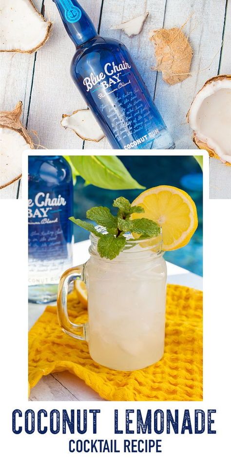 Blue Chair Coconut Rum Drinks, Blue Chair Bay Drink Recipes, Blue Chair Bay Coconut Rum Recipes, Blue Chair Bay Rum Recipes, Beach Beverages, Rum Lemonade, Coconut Rum Cocktails, Coconut Lemonade, Rum Drinks Easy