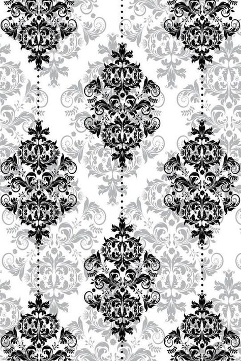 Gothic Repeat Pattern, Black And White Aesthetic Vintage Wallpaper, Clock Face Printable, Gothic Interior, Stencil Decor, Gothic Pattern, Sew Patterns, Gothic Wallpaper, Digital Patterns