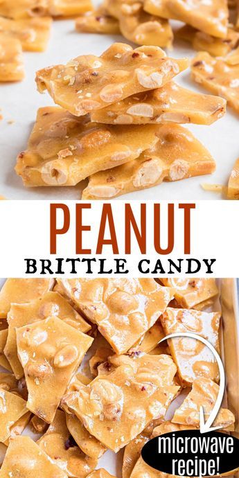 Easy, delicious Microwave Peanut Brittle recipe ready in 10 minutes! Old fashioned candy made with simple ingredients in the microwave or on the stove top. Microwave Peanut Brittle Recipe, Microwave Candy, Candies Homemade, Microwave Peanut Brittle, Homemade Peanut Brittle, Gooey Desserts, Peanut Brittle Recipe, Viral Recipes, Brittle Recipes