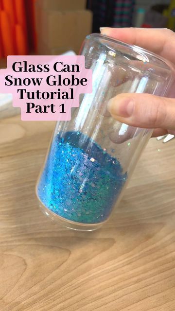 Glass Can Snowglobe Tumbler, Snowglobe Tumbler Solution, Glitter Glass Cups, Snowglobe Tumbler Mixture Diy, Snowglobe Glass Tumbler, How To Make A Snowglobe Tumbler, Snowglobe Glass Can, Snow Globe Tumbler Tutorial, Snow Globe Cup Ideas