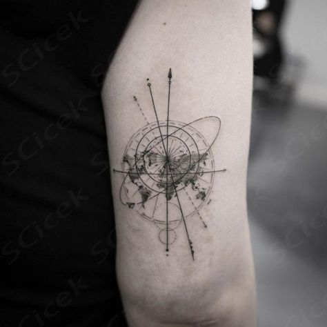 World map tattoo by Z9 from Seoul Ink Tattoo World Map Tattoo, Globe Tattoo, Micro Realism, World Map Tattoos, Globe Tattoos, Map Tattoo, Flying Tattoo, Thailand Tattoo, Map Tattoos