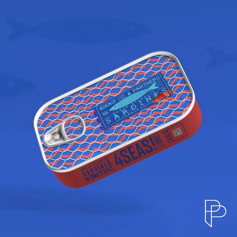 4SEAS! 🐟💙⁠ ⁠ Pretty Sardine tin packaging with a cute vintage feel.⁠ ⁠ I love the fishnet patterned background and the old-school label design, all in an original yet fitting colour palette for the product.⁠ What do you think?⁠ ⁠ Designed by @tvlabproduction ⁠ ⁠ #prettiestproducts #packagingdesign #beautifulpackaging #4seas #tvlabproduction Sardine Tin, Tin Packaging, Patterned Background, School Labels, Gone Fishing, Beautiful Packaging, Label Design, Background Patterns, Colour Palette