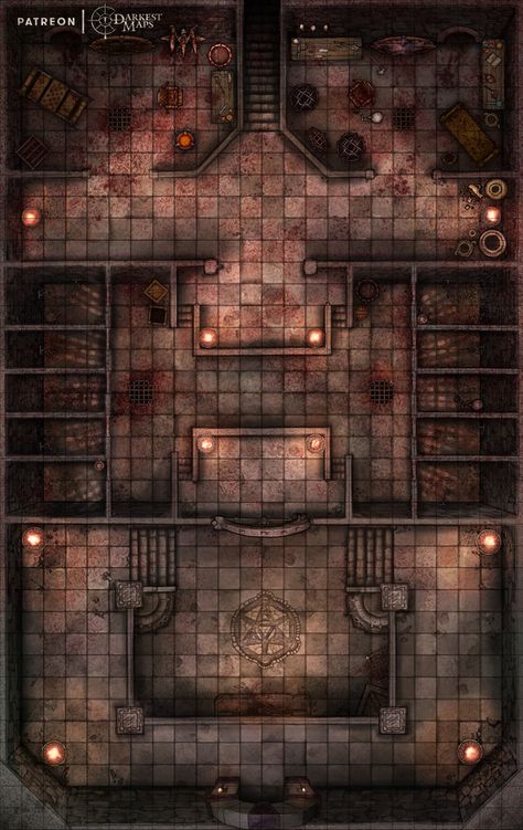 Casino Battlemap Dnd, Cellar Battlemap, Prison Battlemap, Map Ideas, Dnd World Map, Building Map, Tabletop Rpg Maps, Fantasy Maps, Map Pictures