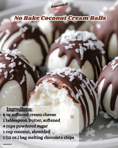 Coconut Cream Balls Recipe, Cream Cheese Pineapple Coconut Balls, No Bake Coconut Cream Balls, No Bake Coconut Cream Balls Recipe, Choc Coconut Balls, Chocolate Covered Coconut Balls Easy, Crockpot Christmas, Recipe With Cream Cheese, American Foods