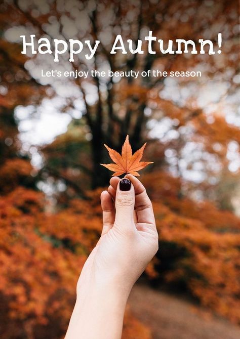 Autumn Poster, Happy Autumn, Plant Aesthetic, Awesome Designs, Aesthetic Things, Happy Fall, Free Design Resources, Poster Template, Typography Design