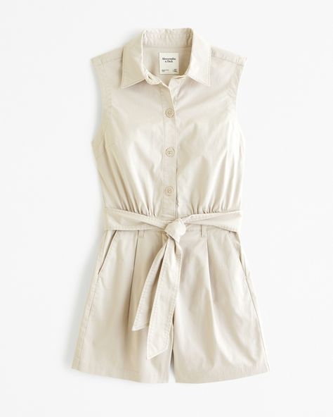 Women's Utility Romper | Women's Dresses & Jumpsuits | Abercrombie.com Cute Jumpsuits, Utility Romper, American Clothing, Twill Fabric, New Wardrobe, Polished Look, Rompers Women, Shorts With Pockets, Casual Wardrobe