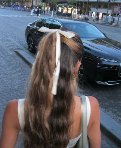 Ribbon Hairstyle, Hair Stylies, Hairstyles For School, Aesthetic Hair, Trendy Hairstyles, Hair Day, Pretty Hairstyles, Summer Hairstyles, Hair Goals