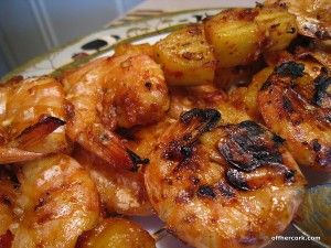 Teriyaki shrimp and pineapple skewers Shrimp And Pineapple Skewers, Pesto Grilled Shrimp, Chipotle Glaze, Shrimp And Pineapple, Best Stir Fry Recipe, Glazed Shrimp, Pineapple Skewers, Shrimp Pasta Dishes, Shrimp And Pasta