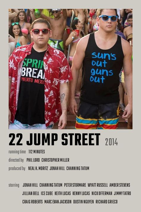 22 Jump Street Movie Poster Jillian Bell, 22 Jump Street, Dustin Nguyen, Craig Roberts, Richard Grieco, Jump Street, Nick Offerman, Jonah Hill, Movie Posters Minimalist