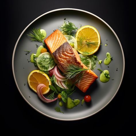 Photo salmon steak with lemon | Premium Photo #Freepik #photo Lemon Images, Salmon Steak, Premium Photo, Graphic Resources, Steak, Lemon