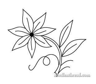 Free Hand Embroidery Pattern: Single Flower, good site with lots of embroidery designs Free Hand Embroidery, Motifs Design, Machine Embroidery Thread, Floral Embroidery Patterns, Pola Sulam, Hand Embroidery Flowers, Embroidery Flowers Pattern, Trendy Flowers, Embroidery Patterns Free