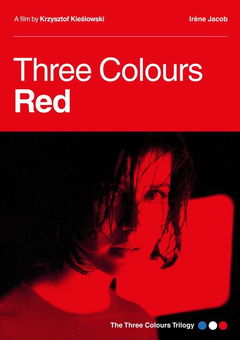 Red In Movies, Three Colours Trilogy, Irene Jacob, Three Colours Red, Three Colors Red, Color In Film, Three Colors Blue, Cafe Posters, Old Movie Posters