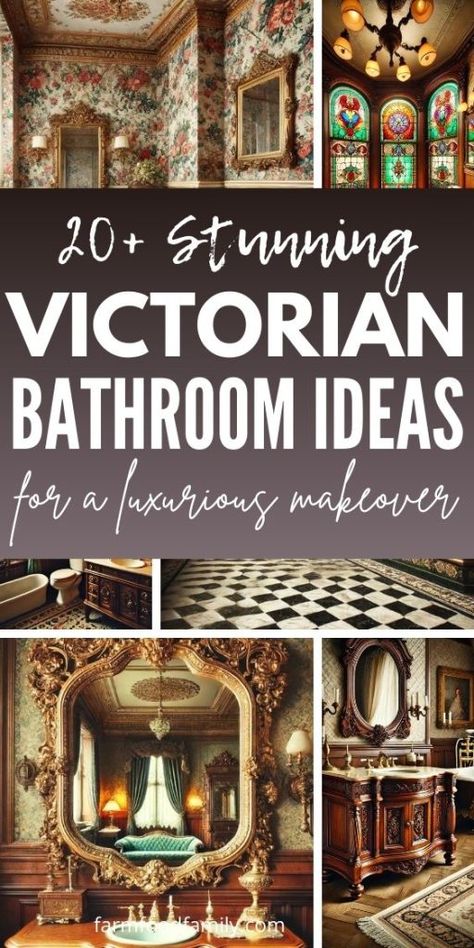 Victorian Bathroom Vintage, Victorian Bathroom Ideas, Victorian Bathroom Accessories, Victorian Bathrooms, Vintage Clawfoot Tub, Victorian Style Bathroom, Gothic Kitchen, Light Wooden Floor, Victorian Home Interior