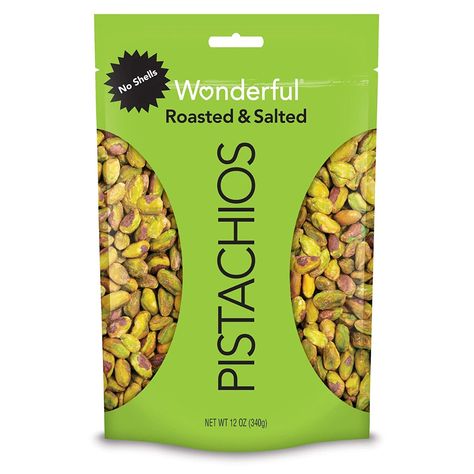 Weee! - Wonderful Roasted and Salted No Shells Pistachios 12 oz Pistachio Shells, Salted Nuts, Wonderful Pistachios, Pistachios Nuts, On The Go Snacks, Good Sources Of Protein, Honey Roasted, Stuffed Shells, Protein Sources