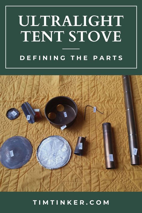 These are the components of the KISS dome stove. They all fit efficiently inside the fire dome (C) while backpacking. The fire dome can then fit inside the custom cooking pot to make a compact and effective winter tent heating and cooking system. It also can contain the extra components that convert the stove into a powerful outdoor stove for cooking in two pots at the same time. It even can hold a tiny alcohol backup burner. For more information please see my website post. Solar Cooker, Winter Tent, Ultralight Tent, Backpacking Stove, Small Tent, Camp Stove, Edc Gadgets, Alcohol Stove, Tent Stove