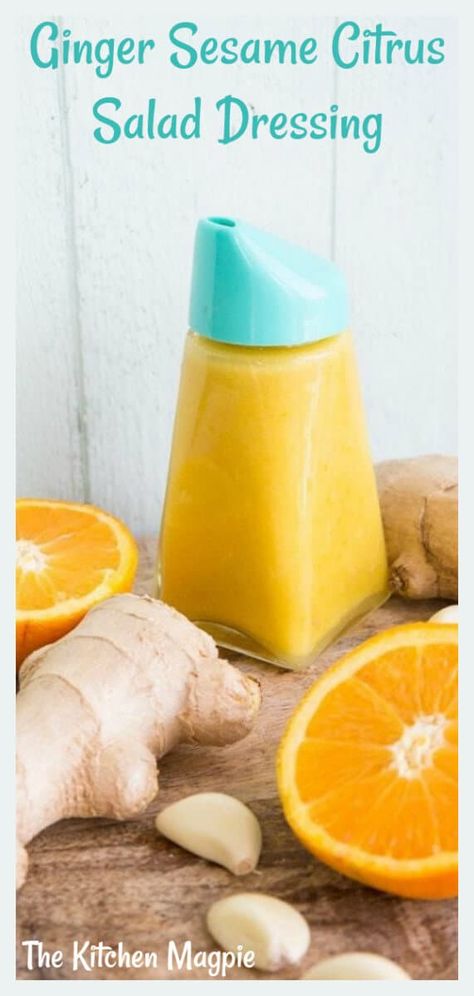 Homemade Ginger Sesame Citrus Salad Dressing Salad Dressing Recipes Balsamic, Citrus Salad Dressing, Chinese Soup Recipes, Easy Salad Dressing Recipes, Vinaigrette Dressing Recipe, Ginger Salad Dressings, Healthy Dressing, Salad Dressing Recipes Healthy, Health Cooking