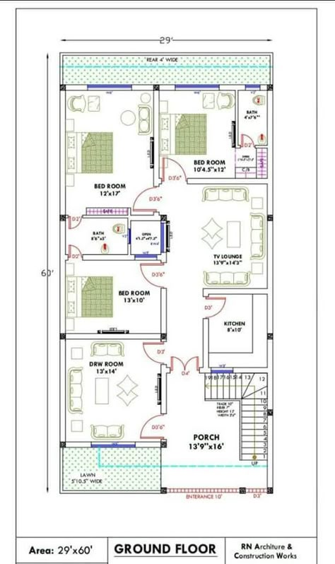 Standard House Plan Collection - Engineering Discoveries 36x50 House Plans, 25x60 House Plans, 40 60 House Plans, House Map Design, 25×50 House Plan, Concrete House Plans, 40x60 House Plans, Town House Plans, Map House