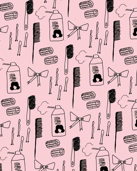 BOUFFANTS & BROKEN HEARTS pattern Hairstylist Wallpaper Backgrounds, Cosmetology Wallpaper, Salon Wallpaper, Hairstylist Branding, Hair Quotes, Broken Hearts, Beauty Wallpaper, Wallpaper Accent Wall, Salon Decor