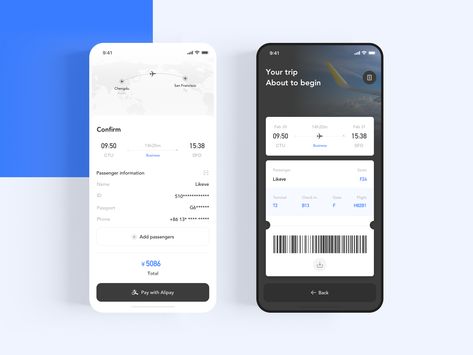 Airport Airplane, Airplane Ticket, E Ticket, Airline Ticket, Ui Ux Design Inspiration, Mobile App Design Inspiration, Ticket Design, Booking App, Airplane Tickets