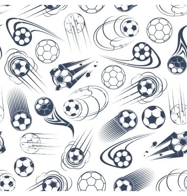 Football or soccer balls seamless pattern vector Football Tattoo, Football Background, Football Artwork, Football Or Soccer, Pattern Sketch, Logo Sketches, Soccer Logo, A Kind Of Magic, Curtain Texture