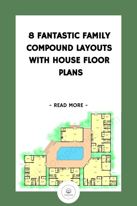 Check out our variety of family compound layouts. From three-home setups to seven-home communities, we offer flexible living options. Multiple Family House, Family Compound Floor Plans, 4 Houses In One Compound, Multi Family Homestead, How To Start A Family Compound, Family Compound Living, Compound Living Ideas, Family Compound Layout Multi Homes, Multi Family Compound